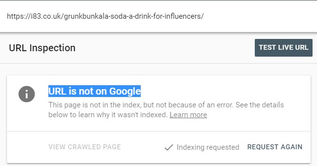 Google Search Console not indexed